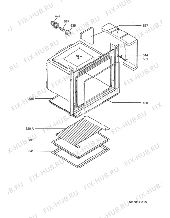 Взрыв-схема плиты (духовки) Electrolux EOB53000X IT ENV06 - Схема узла Oven